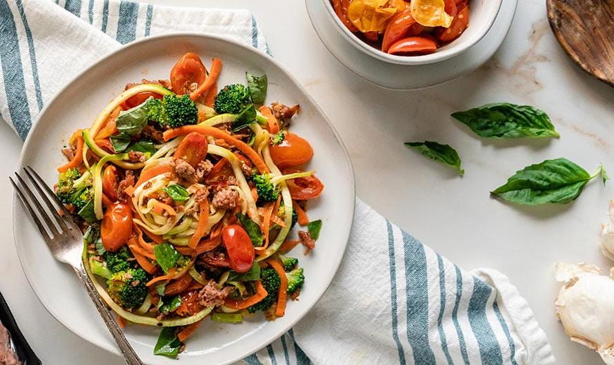 Plant-based Beef Italian Zoodles